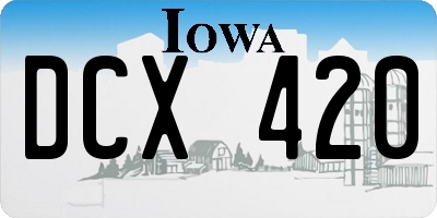 IA license plate DCX420