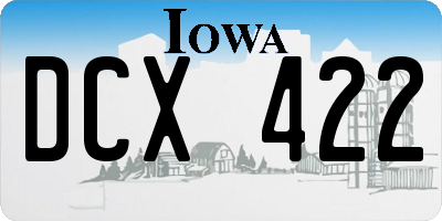 IA license plate DCX422