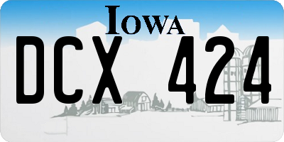 IA license plate DCX424