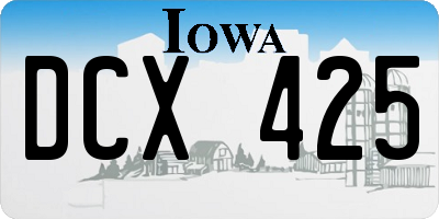 IA license plate DCX425