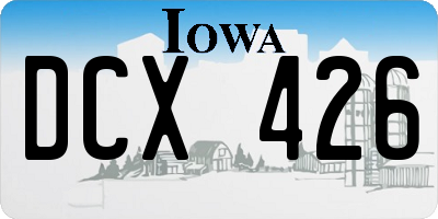 IA license plate DCX426