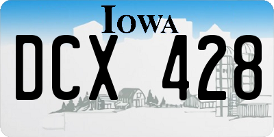 IA license plate DCX428
