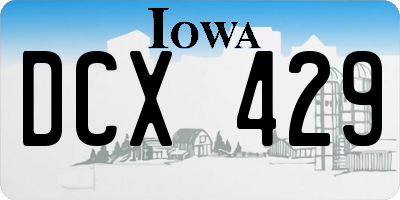 IA license plate DCX429