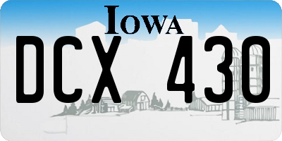 IA license plate DCX430