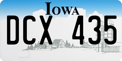IA license plate DCX435