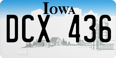IA license plate DCX436