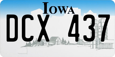 IA license plate DCX437