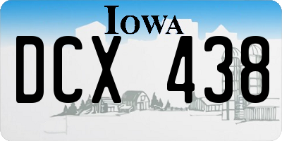 IA license plate DCX438