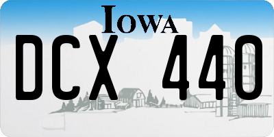 IA license plate DCX440