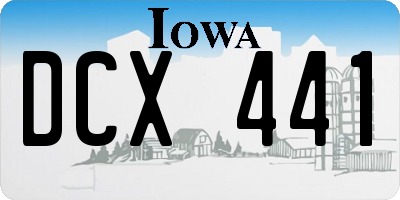 IA license plate DCX441