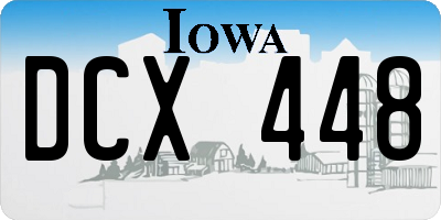 IA license plate DCX448