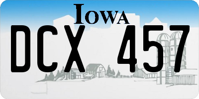 IA license plate DCX457