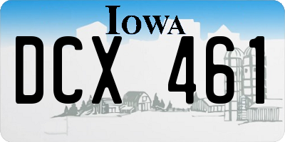 IA license plate DCX461