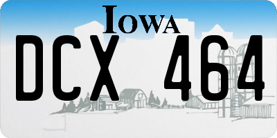 IA license plate DCX464