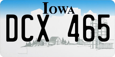 IA license plate DCX465