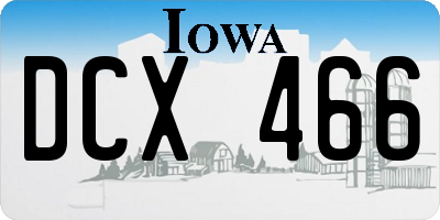 IA license plate DCX466