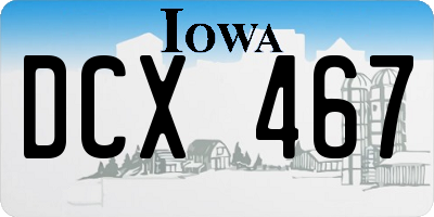 IA license plate DCX467
