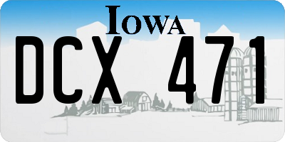 IA license plate DCX471