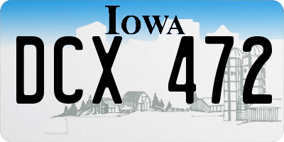 IA license plate DCX472
