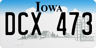 IA license plate DCX473