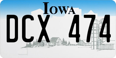 IA license plate DCX474