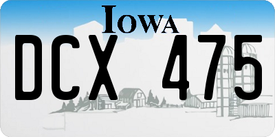 IA license plate DCX475