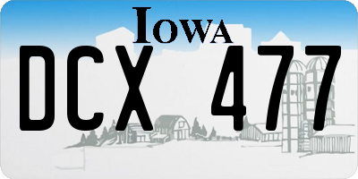 IA license plate DCX477