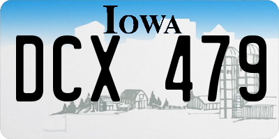 IA license plate DCX479