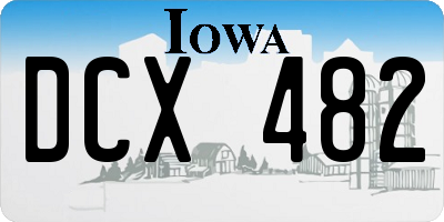 IA license plate DCX482