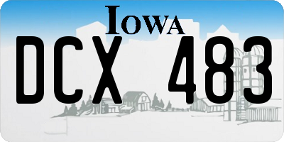IA license plate DCX483