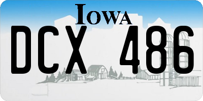 IA license plate DCX486
