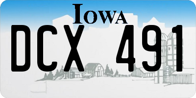 IA license plate DCX491