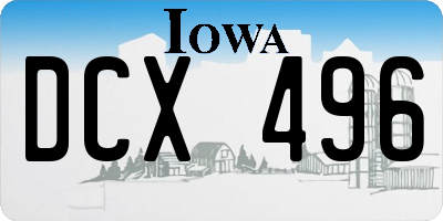 IA license plate DCX496