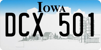 IA license plate DCX501