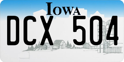 IA license plate DCX504