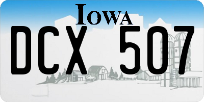 IA license plate DCX507