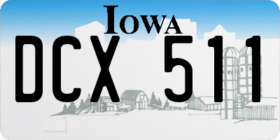 IA license plate DCX511