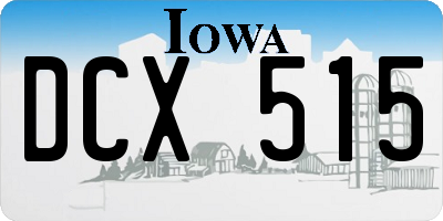IA license plate DCX515