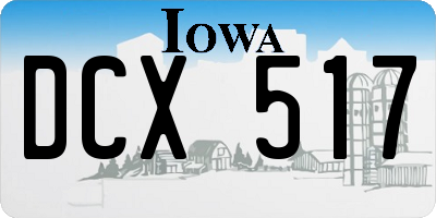 IA license plate DCX517