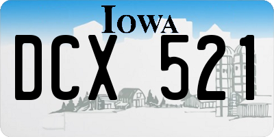 IA license plate DCX521
