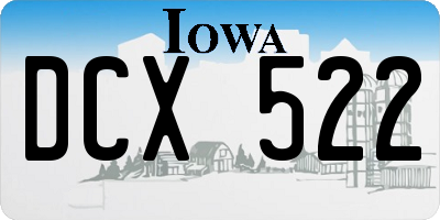 IA license plate DCX522