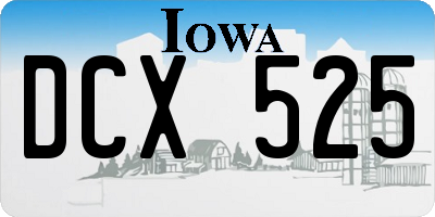 IA license plate DCX525