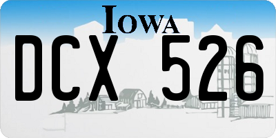 IA license plate DCX526