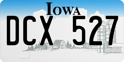 IA license plate DCX527