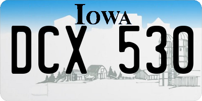IA license plate DCX530