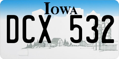 IA license plate DCX532