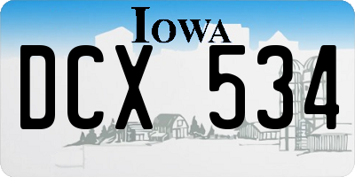 IA license plate DCX534