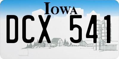 IA license plate DCX541