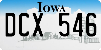 IA license plate DCX546