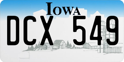 IA license plate DCX549
